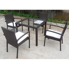 Set terasovy CELINDA, stôl 90x90x72 cm, 4x stolička 56x58x87 cm