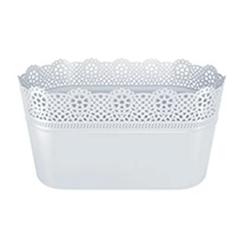 Kvetináč LACE 285 mm, biely