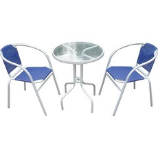 Set balkonovy BRENDA, modrý, stôl 72x59 cm, 2x stolička 60x71 cm