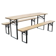 Set pivny DORTMUND Max, stôl 220x70x77 cm, 2x lavica 220x25x47 cm, drevo 27 mm
