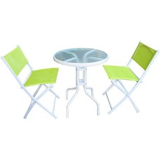 Set zahradny GARDENIA GREEN, stôl 60x70 cm, 2x stolička 46x56x85 cm, zeleny