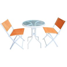 Set zahradny GARDENIA ORANGE, stôl 60x70 cm, 2x stolička 46x56x85 cm, oranžový