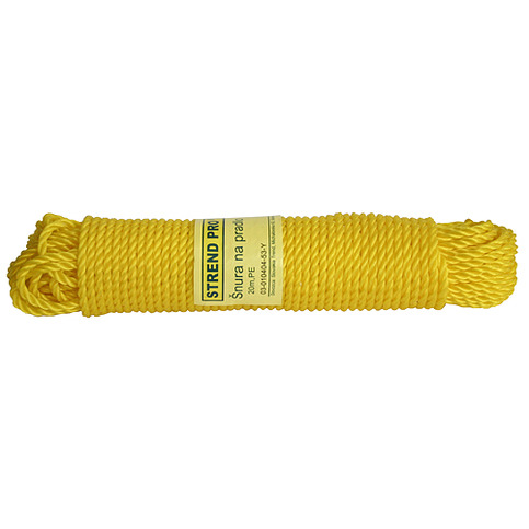 Snura Cloth-Line 20 m, PE, žltá